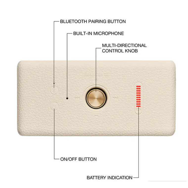 Altavoz Bluetooth Portátil Marshall Emberton III Cream con Sonido 360° e IP67 2