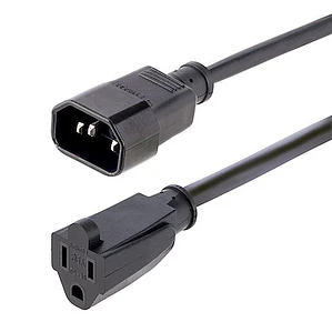 Cable de 0.3m de Extensión IEC 320 C14 a NEMA 5-15R, 10A 125V, 18AWG