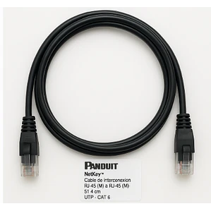 Patch Cord Cat6 UTP 3 pies / 91.4cm Panduit NetKey Negro (NK6PC3BLY)