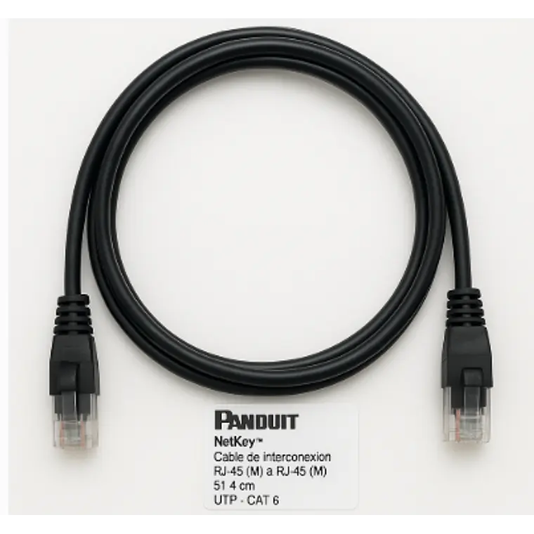 Patch Cord Cat6 UTP 3 pies / 91.4cm Panduit NetKey Negro (NK6PC3BLY) 1