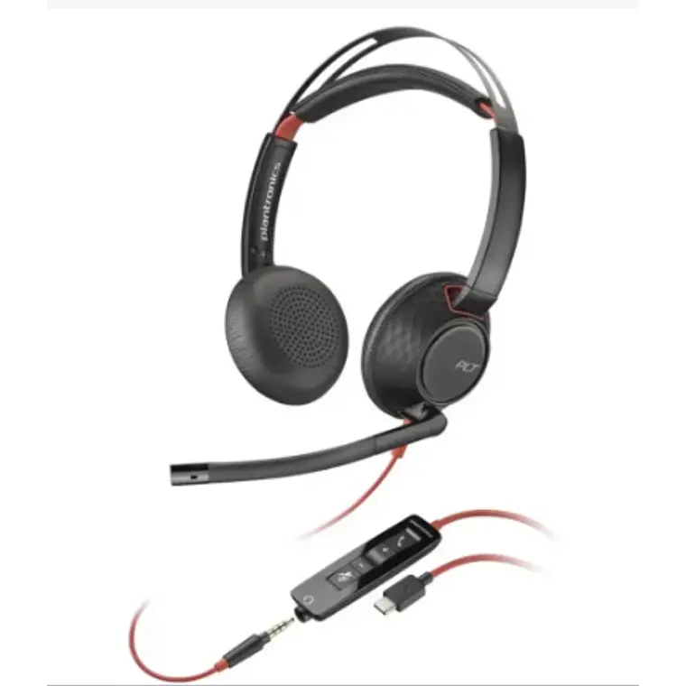 Audífonos Poly Blackwire 5220 Stereo USB-C USB-A 3.5mm (207586-201) 1