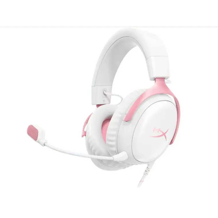 Audífonos Gamer HyperX Cloud III White Pink 53mm USB 3.5mm (9W1Q4AA) 1