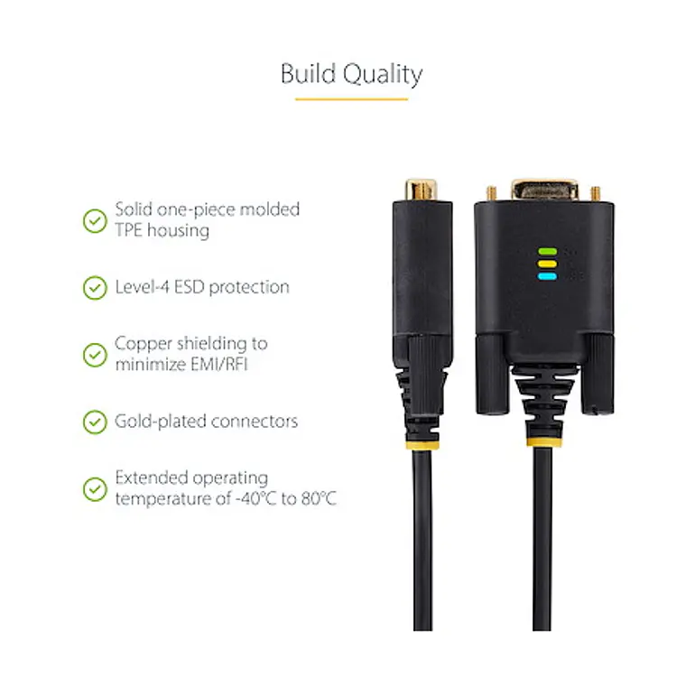 Cable Adaptador USB a Serie RS232 DB9 de 3m FTDI con Retención COM StarTech.com (1P10FFC-USB-SERIAL) 5