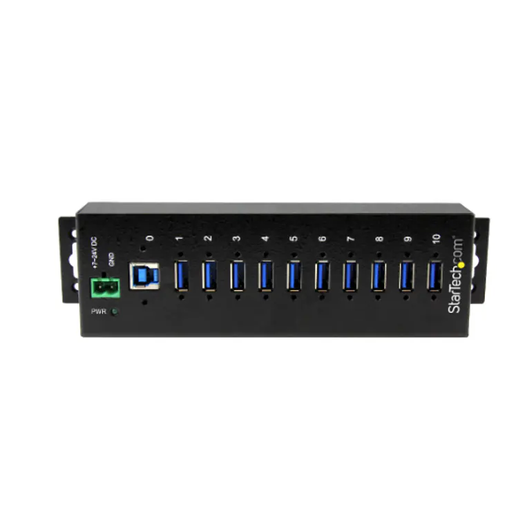 Hub Concentrador Industrial USB 3.2 Gen 1 10 Puertos StarTech.com HB30A10AME Carril DIN 2