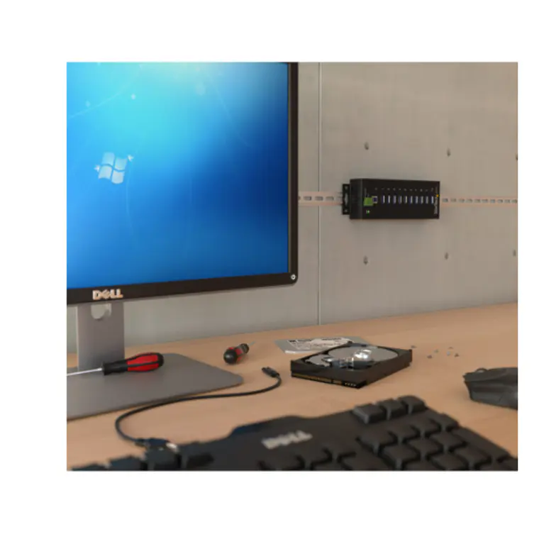 Hub Concentrador Industrial USB 3.2 Gen 1 10 Puertos StarTech.com HB30A10AME Carril DIN 3