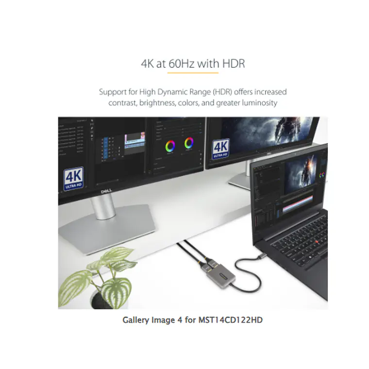 Hub MST USB-C a HDMI Doble 4K 60Hz StarTech MST14CD2HD 8