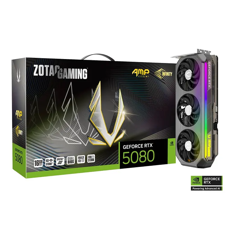 Tarjeta de Video Zotac Gaming GeForce RTX 5080 AMP Extreme INFINITY 16GB GDDR7 1