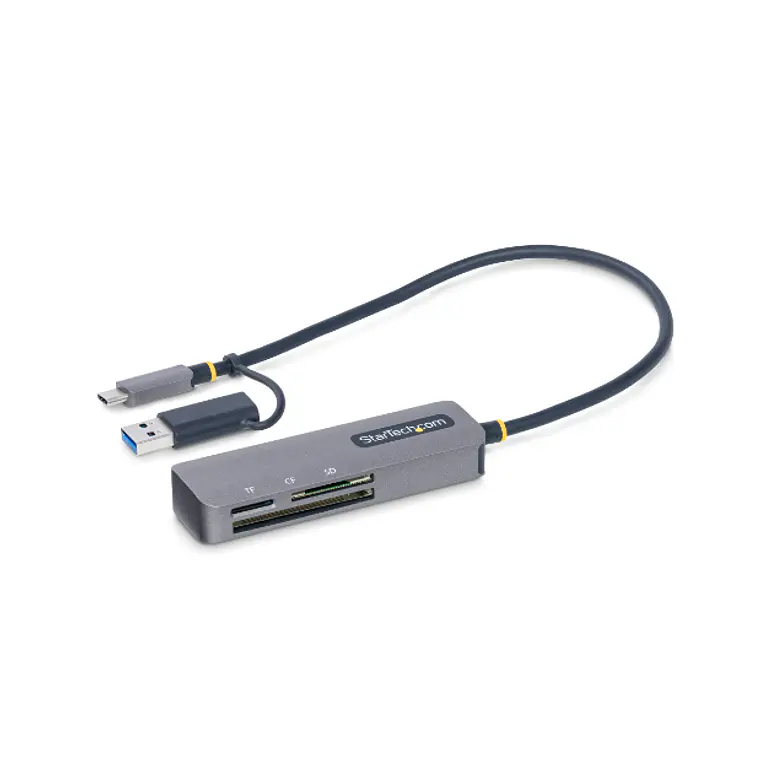 Lector de Tarjetas SD microSD CompactFlash USB-C y USB-A StarTech 5Gbps 30cm 1