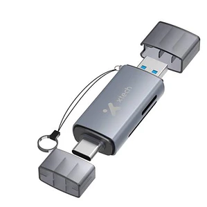 Lector de Tarjetas SD y microSD Dual USB-C y USB-A 3.0 5Gbps Aluminio OTG