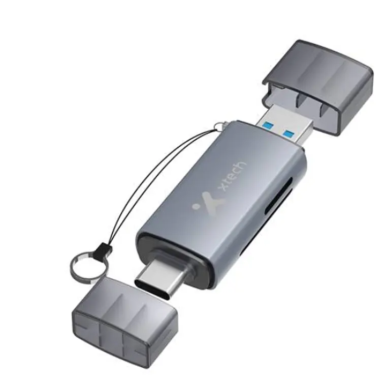 Lector de Tarjetas SD y microSD Dual USB-C y USB-A 3.0 5Gbps Aluminio OTG 1