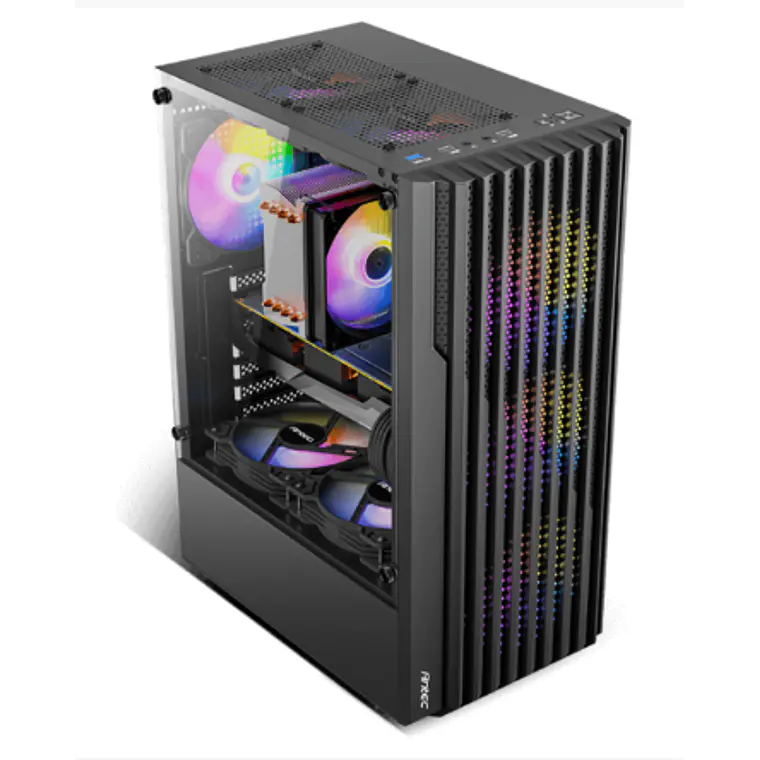Gabinete Gamer Antec AX22 ELITE (Mid-Tower, Vidrio Templado, 4 Ventiladores RGB Incluidos, Malla Frontal) 1