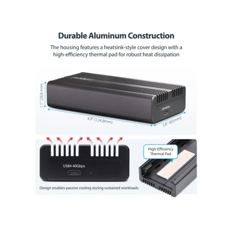Disco Duro 40Gbps externo para SSD - Startech 6