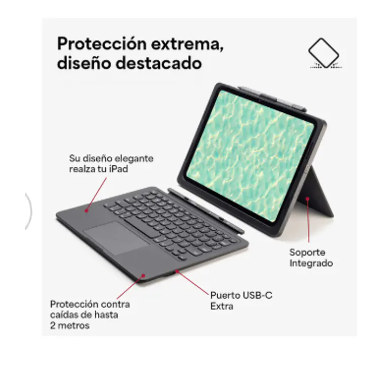 Funda Teclado ZAGG Pro Keys Connect con Trackpad y Conexión USB-C para iPad 2