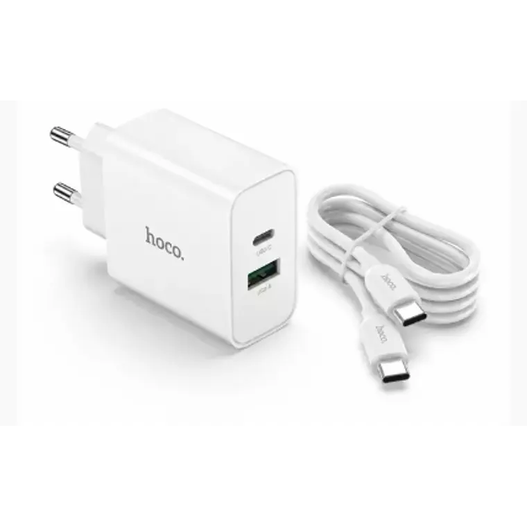 Cargador de Pared Rápido HOCO C80A 20W con Cable USB-C a USB-C Incluido 1