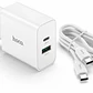Cargador de Pared Rápido HOCO C80A 20W con Cable USB-C a USB-C Incluido - Miniatura 1