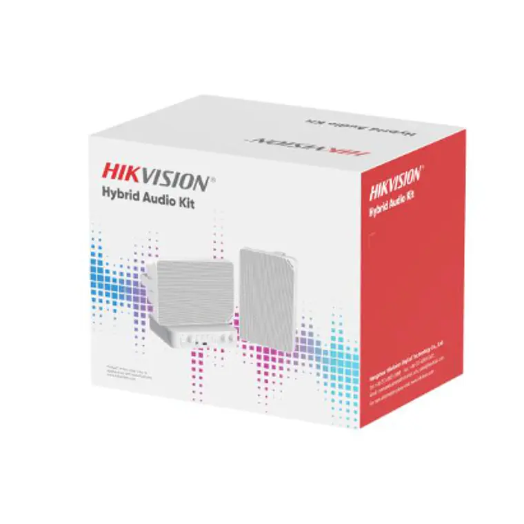 Kit de Audio Híbrido IP Hikvision (Amplificador de Red 80W + 2 Altavoces de Caja 20W) 3