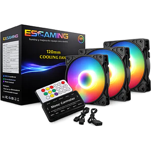 Set de Ventiladores Esgaming EZ-08 Negro 120mm
