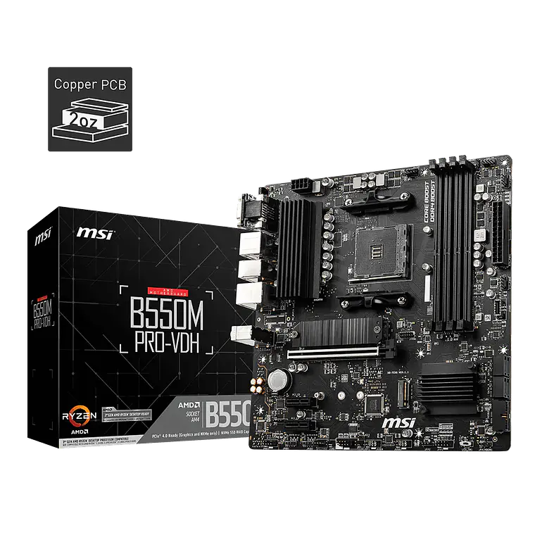 Placa Madre MSI B550M PRO-VDH (Socket AM4 / mATX) 1