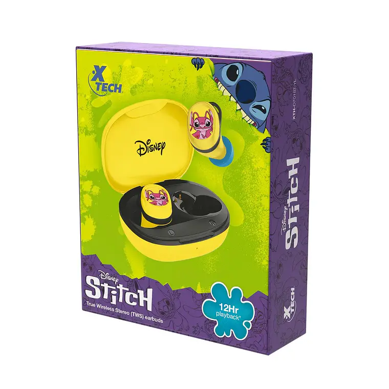 Audífonos Bluetooth Xtech In-Ear, TWS, Disney Stitch, BT 5.1, Yellow 5