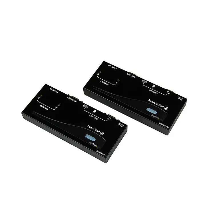 Conmutador KVM USB VGA de 2 Puertos con Audio y Red RJ45 1