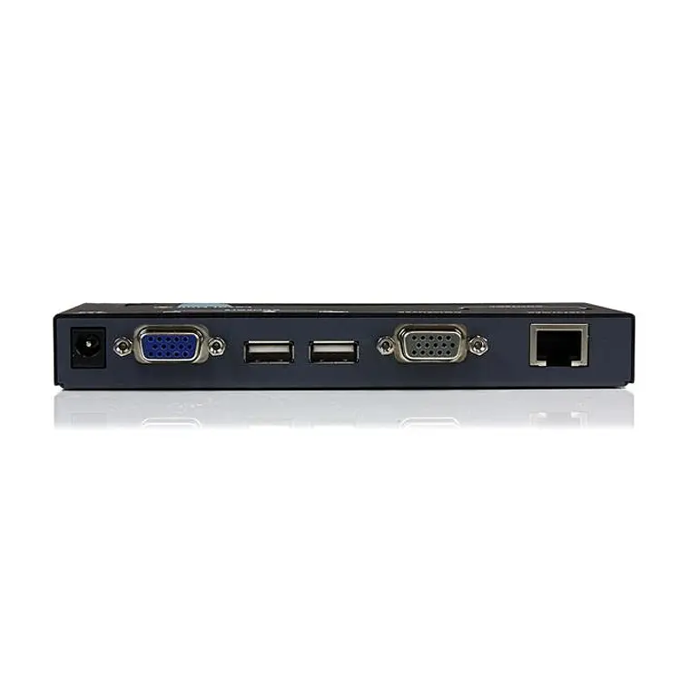Conmutador KVM USB VGA de 2 Puertos con Audio y Red RJ45 4