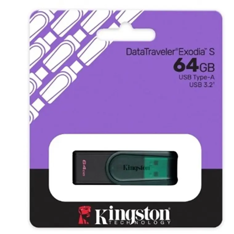 Pendrive 64GB Kingston DataTraveler Exodia USB 3.2 Gen 1 Verde 1