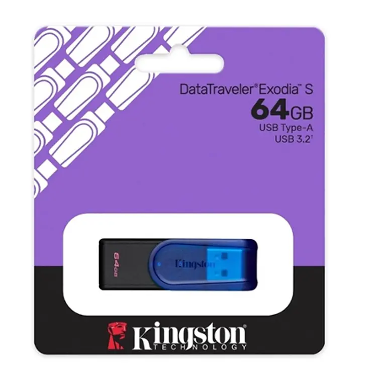 Pendrive 64GB Kingston DataTraveler USB 3.0 Tapa Deslizante Azul (kc-u3c64-7tb) 1