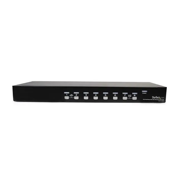 Switch 8 Puertos VGA USB con Soporte de Audio Montaje en Rack 1U 2