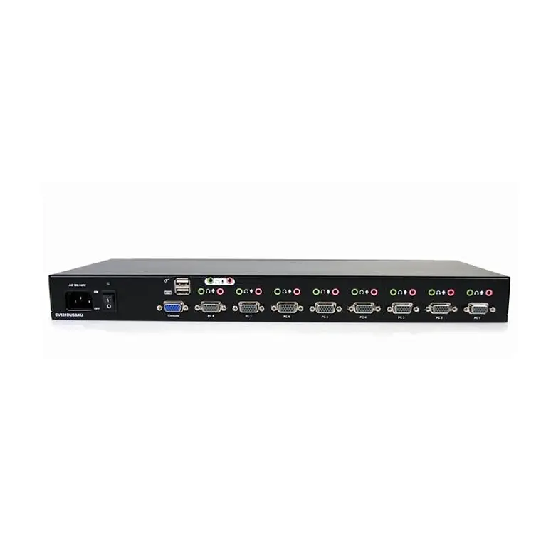 Switch 8 Puertos VGA USB con Soporte de Audio Montaje en Rack 1U 3