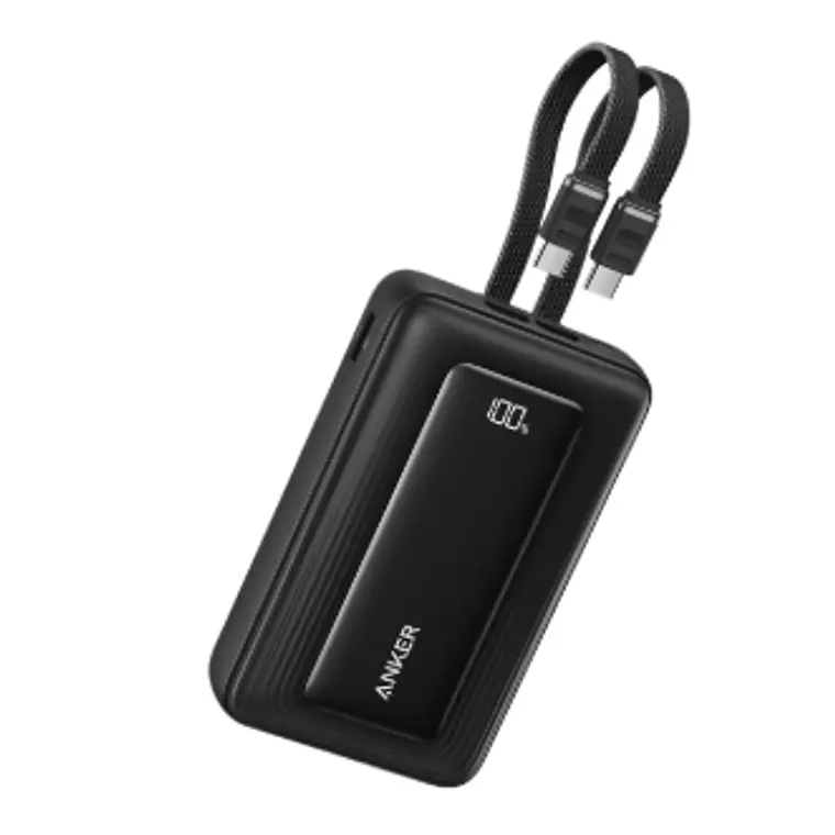 Batería externa Anker Zolo 20.000 mAh 45W con 2 Cables USB-C Integrados Pantalla Digital  1