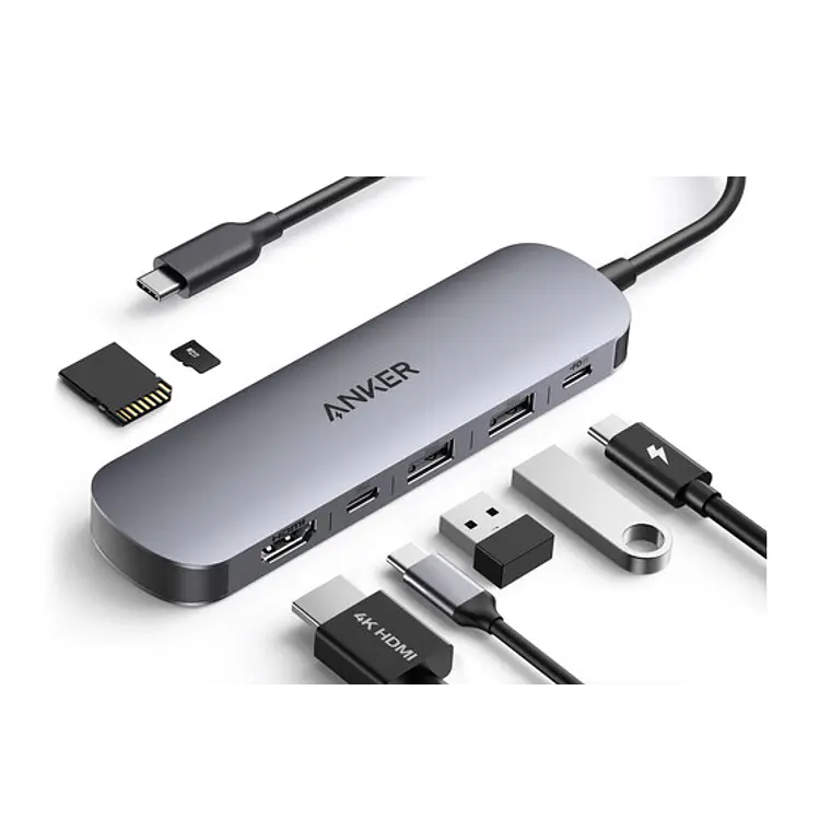 Concentrador Hub USB-C Anker Nano 7 en 1 HDMI 4K 60Hz 100W PD  2