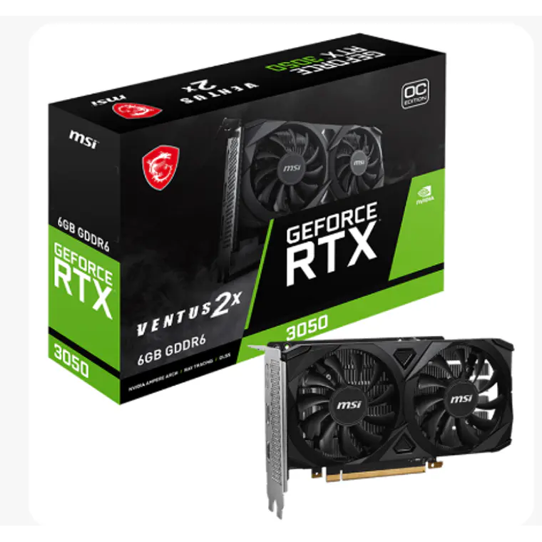 Tarjeta de Video MSI GeForce RTX 3050 VENTUS 2X 6G OC 1