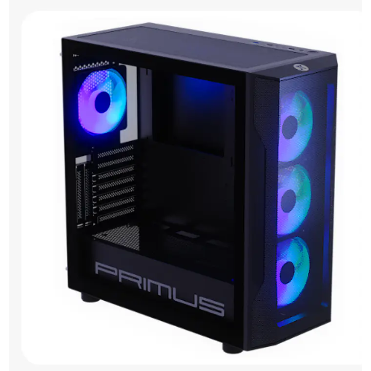 Gabinete Gamer Primus Gaming Vallum L6 Mid Tower ATX/MicroATX Vidrio Templado 4 Fans ARGB  1