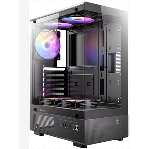 Gabinete Gamer Primus Gaming Vallum L3 Mid Tower ATX/MicroATX Vidrio Templado 4 Fans ARGB 