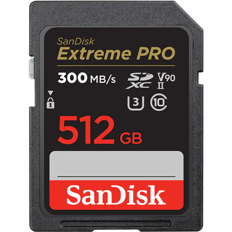 Tarjeta de memoria SD 512GB SANDISK Extreme PRO SDXC UHS-II V30 1