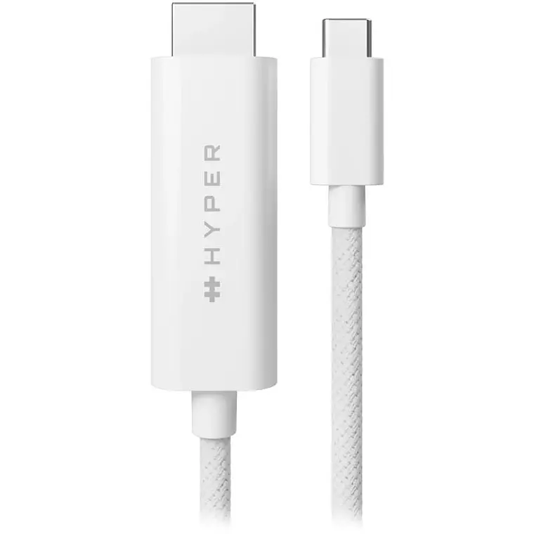 Cable Adaptador USB-C a HDMI 2.4m HyperDrive 4K 60Hz HDR Blanco 1