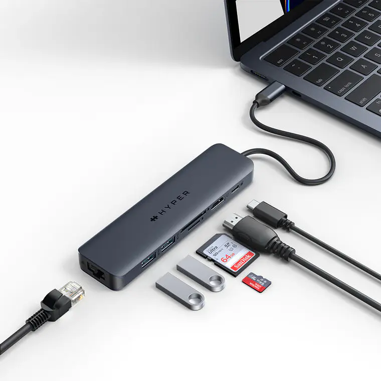 Hub USB-C 7 Puertos HyperDrive Next 4K 60Hz 100W PD SD4.0 (10Gbps Update) 6