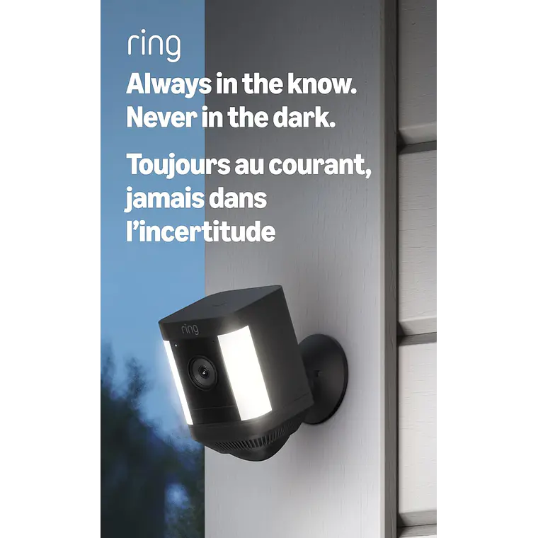 Cámara de Vigilancia 1080p IP Wi-Fi Exterior Ring Spotlight Cam Plus Battery Negra 5