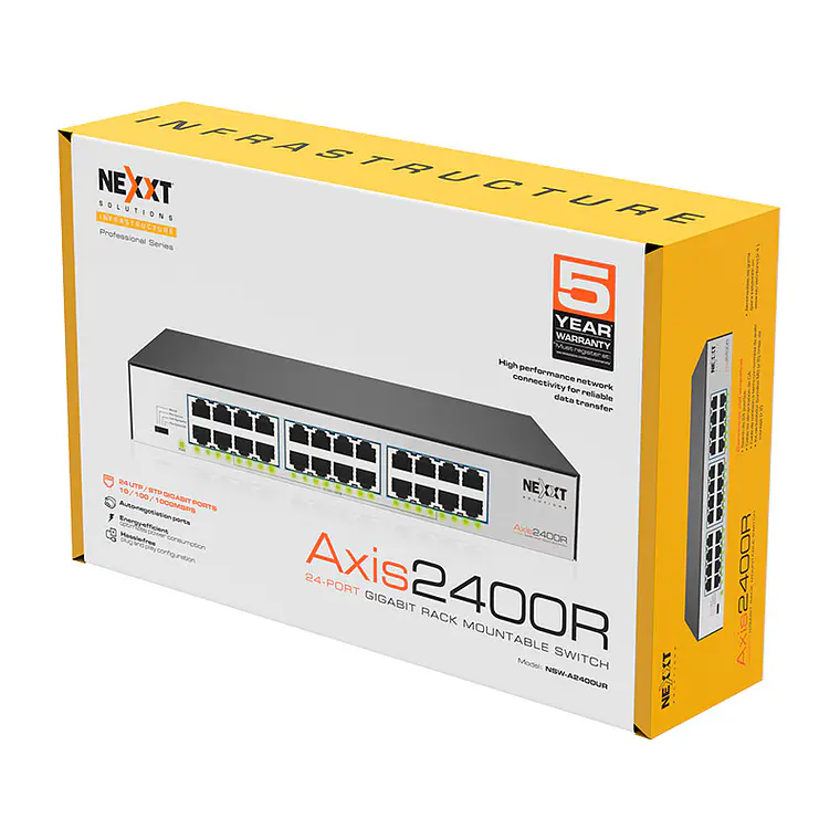 Switch 24 Puertos Gigabit Nexxt Axis2400R Rack 19
