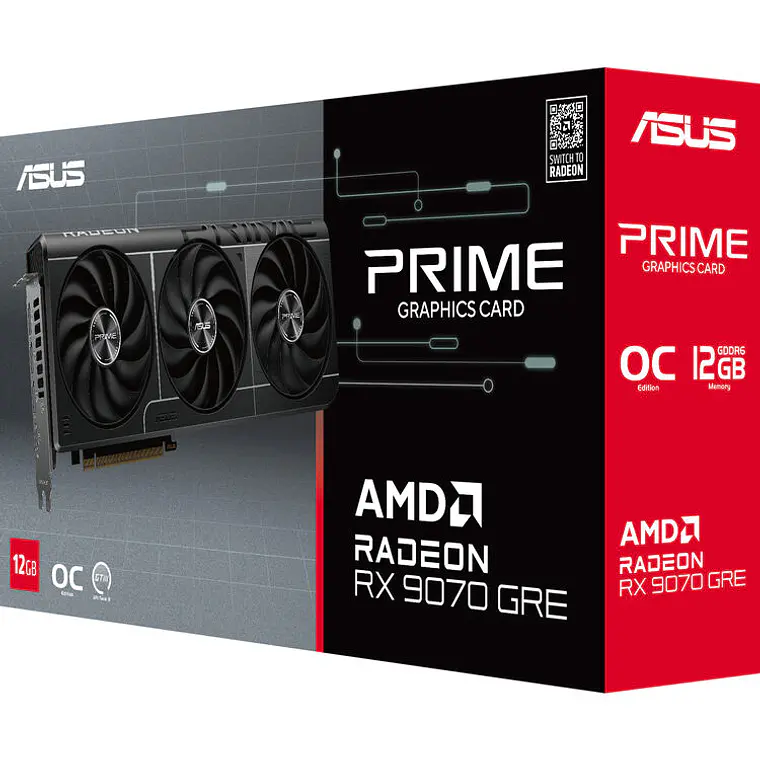 Tarjeta de Video ASUS Prime Radeon RX 9070 GRE OC 12GB GDDR6 10