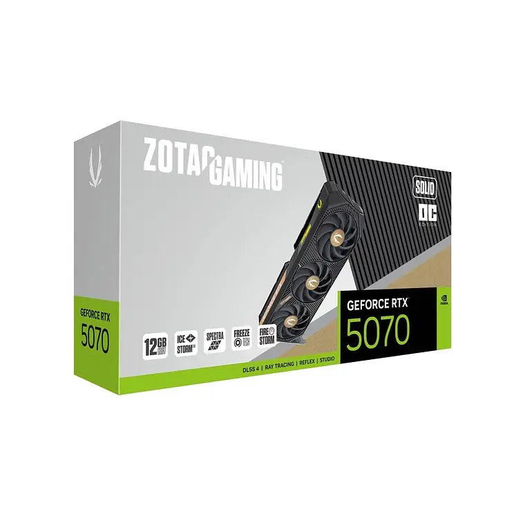 Tarjeta de Video ZOTAC GAMING GeForce RTX 5070 SOLID OC 12GB GDDR7 7