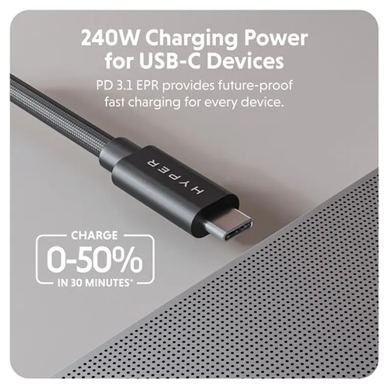 Cable USB4 HyperDrive Next USB-C a USB-C 240W PD 3.1 / 40Gbps / 8K 60Hz (1,2m) 7