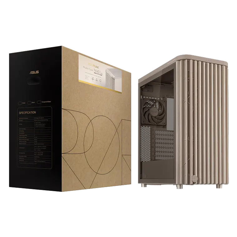 Gabinete ASUS ProArt PA401 Wood Edition Beige (ATX, Cristal Templado, Madera FSC, USB-C 2x2) 9