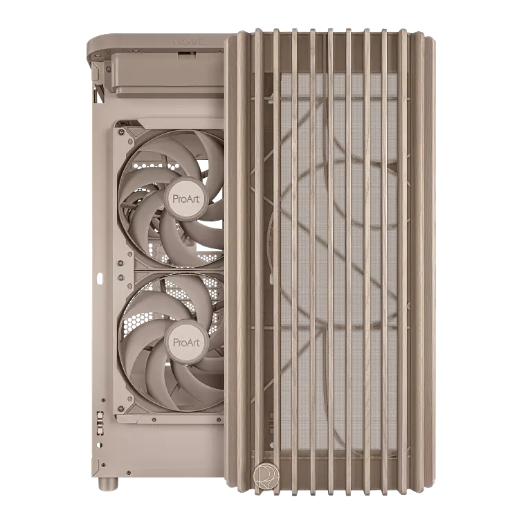Gabinete ASUS ProArt PA401 Wood Edition Beige (ATX, Cristal Templado, Madera FSC, USB-C 2x2) 4