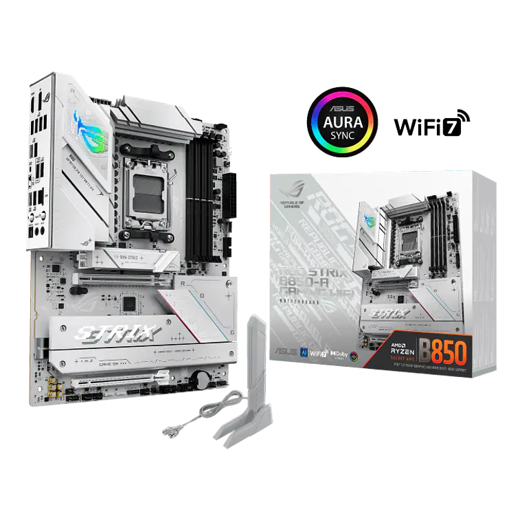 Placa Madre ASUS ROG Strix B850-A Gaming WiFi (Socket AM5, DDR5, PCIe 5.0, Wi-Fi 7, ATX) 8