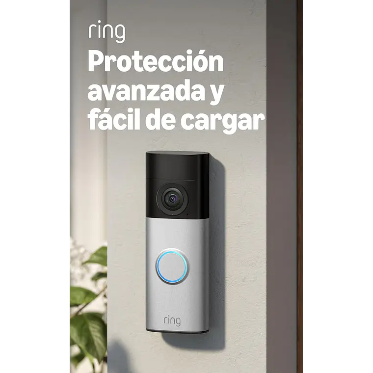 Cámara de Vigilancia 3MP IP Exterior Ring Doorbell 2K Plus Batería 1