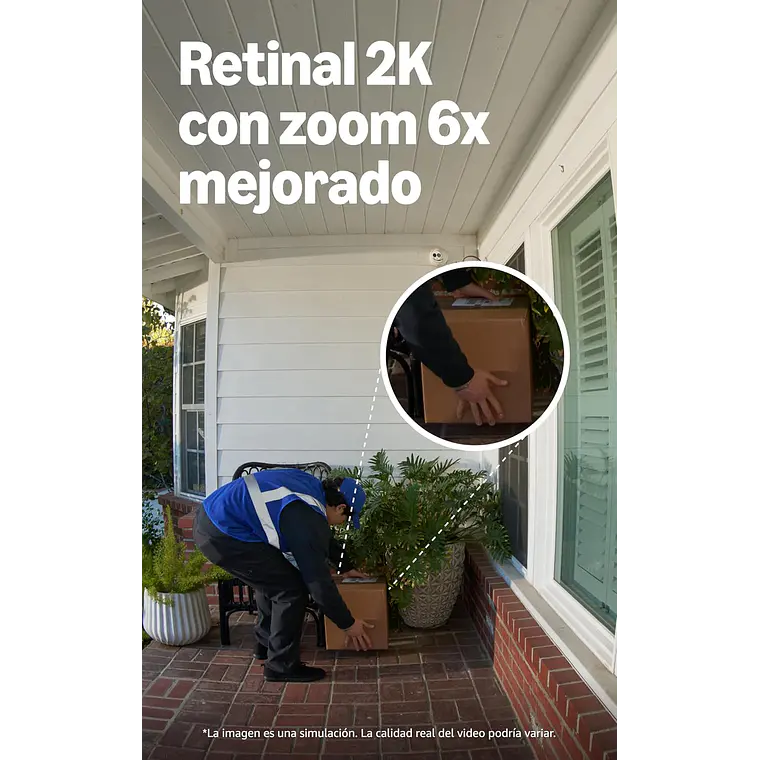 Cámara de Vigilancia 3MP IP Exterior Ring Doorbell 2K Plus Batería 3