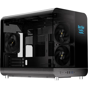 Gabinete Gamer ESGAMING Aircraft 007 Black Micro-ATX USB-C Vidrio