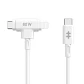 Cable Híbrido Silicona HyperJuice USB-C y Lightning 60W 1.5m Blanco - Miniatura 1