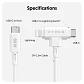 Cable Híbrido Silicona HyperJuice USB-C y Lightning 60W 1.5m Blanco - Miniatura 2